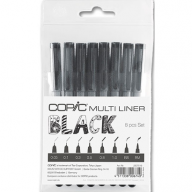 Набор черных линеров Copic Multiliner 8 штук с разными перьями - Набор черных капиллярных линеров Copic Multiliner 8 штук с разными перьями купить в магазине Copic.Club с доставкой по всему миру