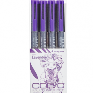 Набор капиллярных линеров Copic Multiliner 4 штуки лаванда (перо 0.05 - 0.5 мм) - Набор капиллярных линеров Copic Multiliner 4 штуки лаванда (0.05 - 0.5 мм) купить в магазине для художников Copic.Club с доставкой по всему миру