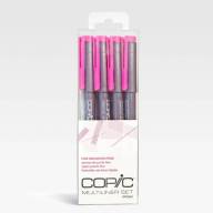 Набор капиллярных линеров Copic Multiliner 4 штуки розового цвета (перо 0.05 - 0.5 мм) - Набор капиллярных линеров Copic Multiliner 4 штуки розового цвета (0.05 - 0.5 мм) купить в магазине для художников Copic.Club с доставкой по всему миру