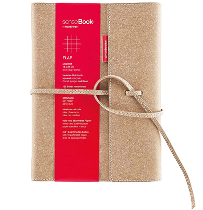 Блокнот SenseBook Flap M с кожаной обложкой нелинованный А5 80 гм